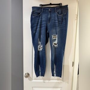 Judy Blue Workin' It Leopard Patch Skinny Jeans, size‎ 20W